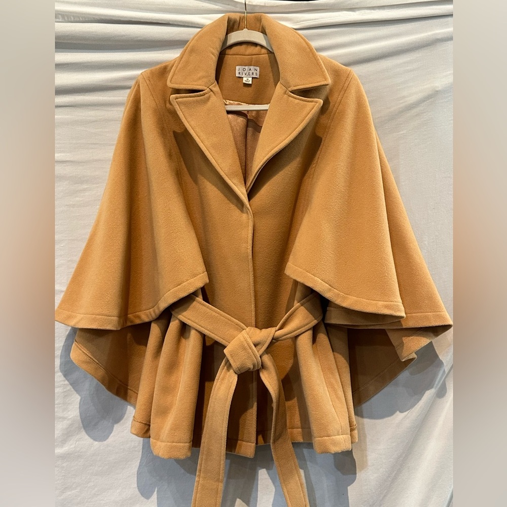 NWOT - Vintage (2010-12ish) Joan Rivers Camel Colored Belted Cape-Coat